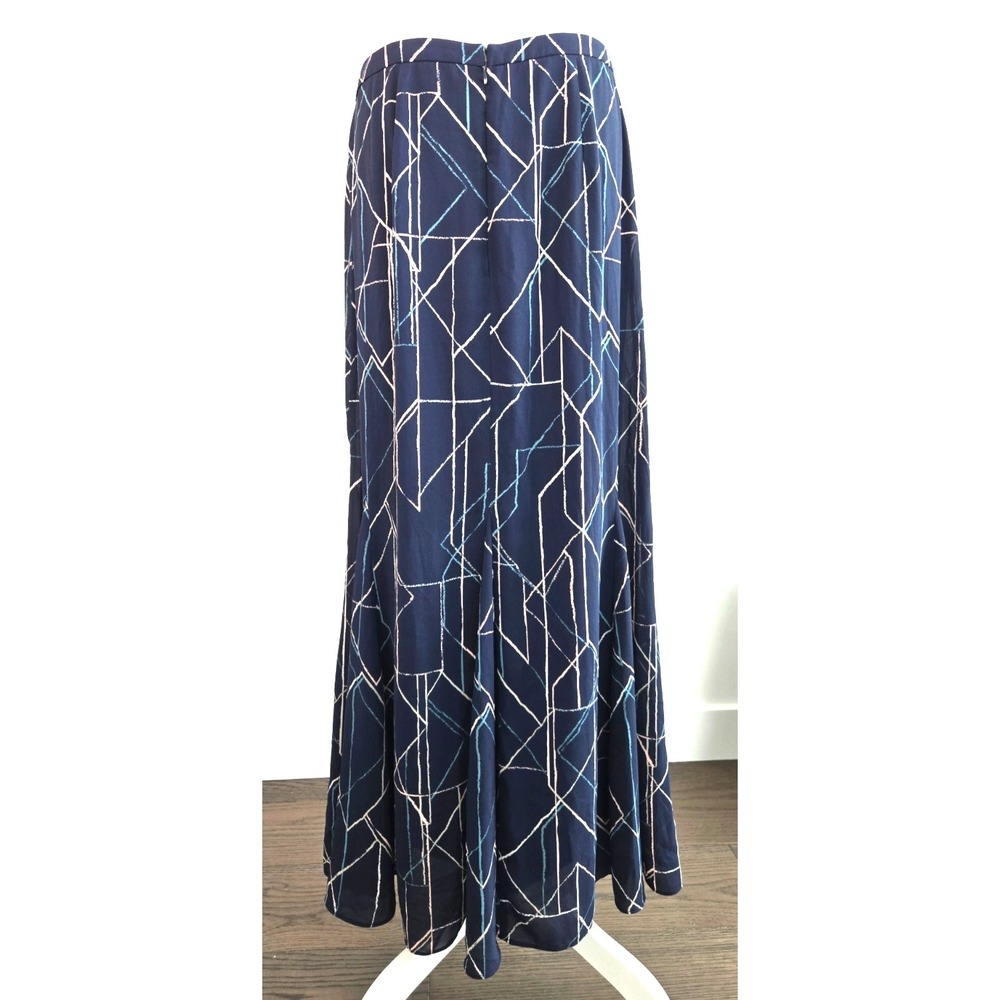 New Banana Republic Women's Geometric Printed Maxi Skirt Navy Size 10